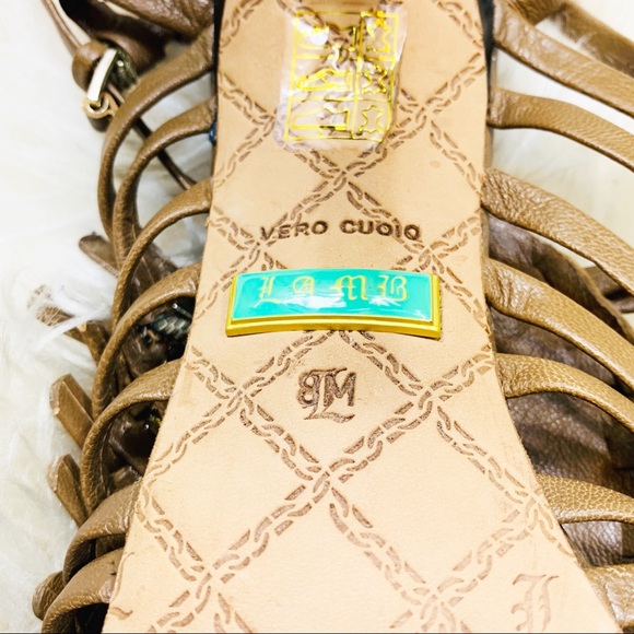 L.A.M.B | tan leather gladiator heels - Picture 6 of 6